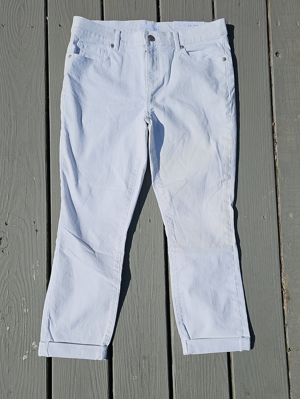 Loft White Modetn Skinny  Cropped Jeans - Picture 2 of 8